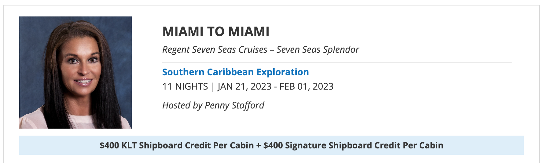 screenshot of cruise deal from Keene Luxury Travel