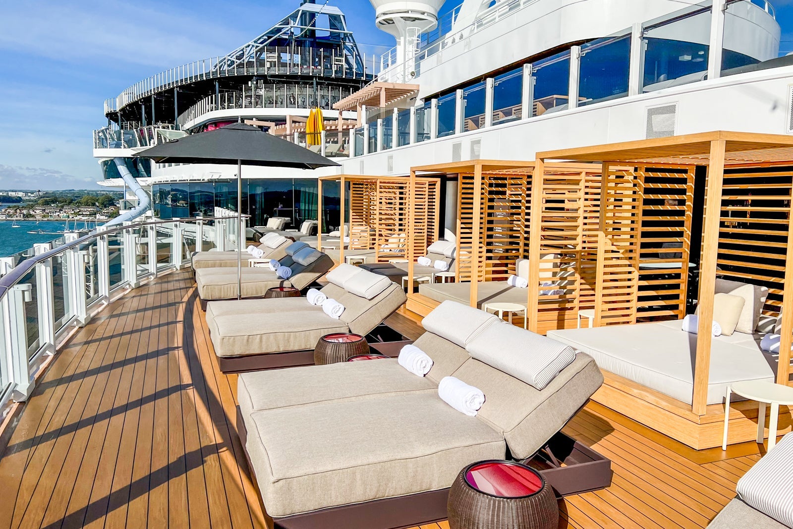 Haven outdoor lounge area on Norwegian Prinma