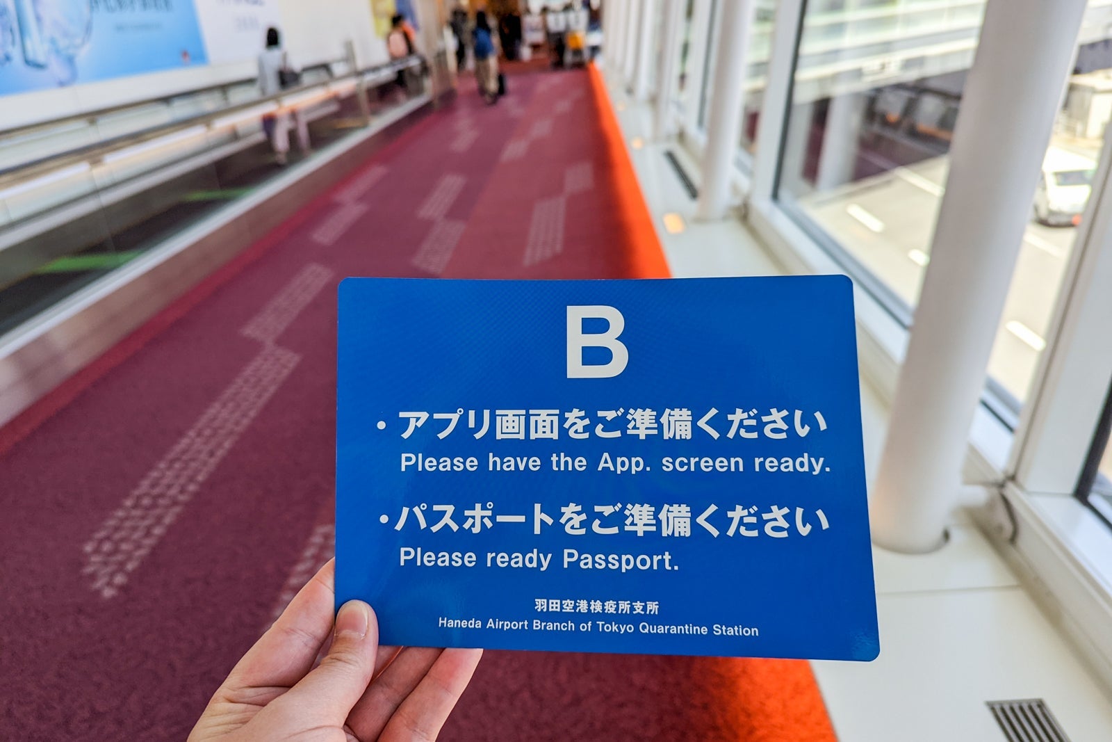 Blue card while arriving in Tokyo Japan