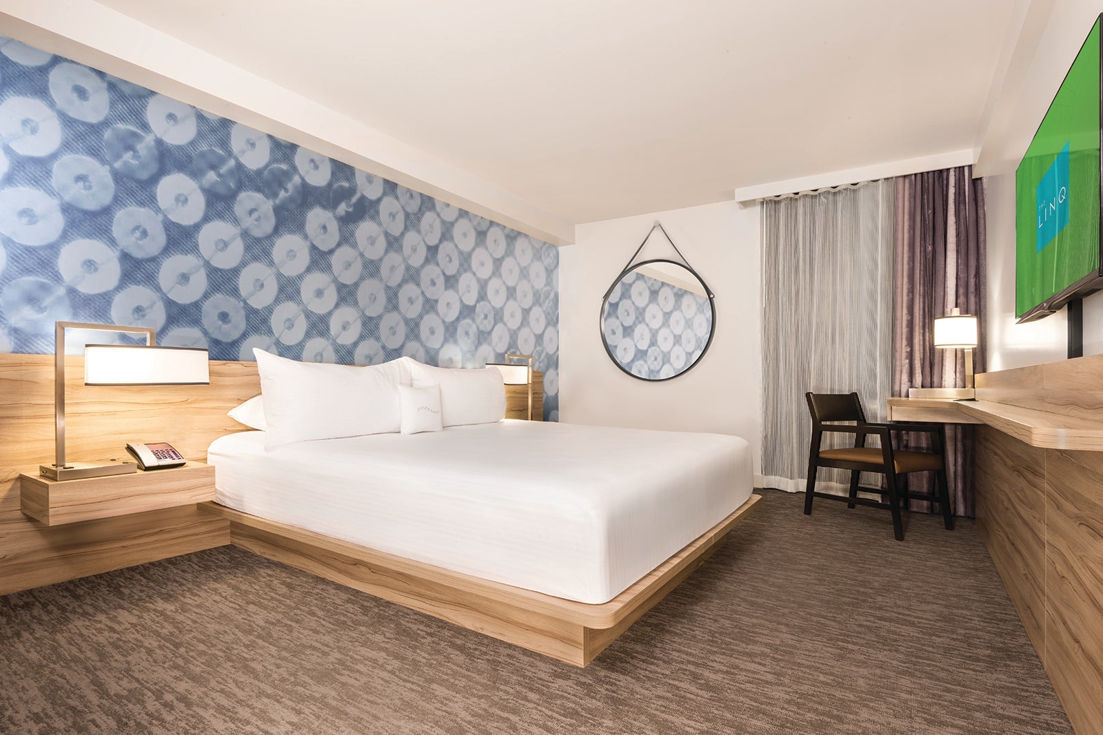 King bed room at The Linq Hotel in Las Vegas