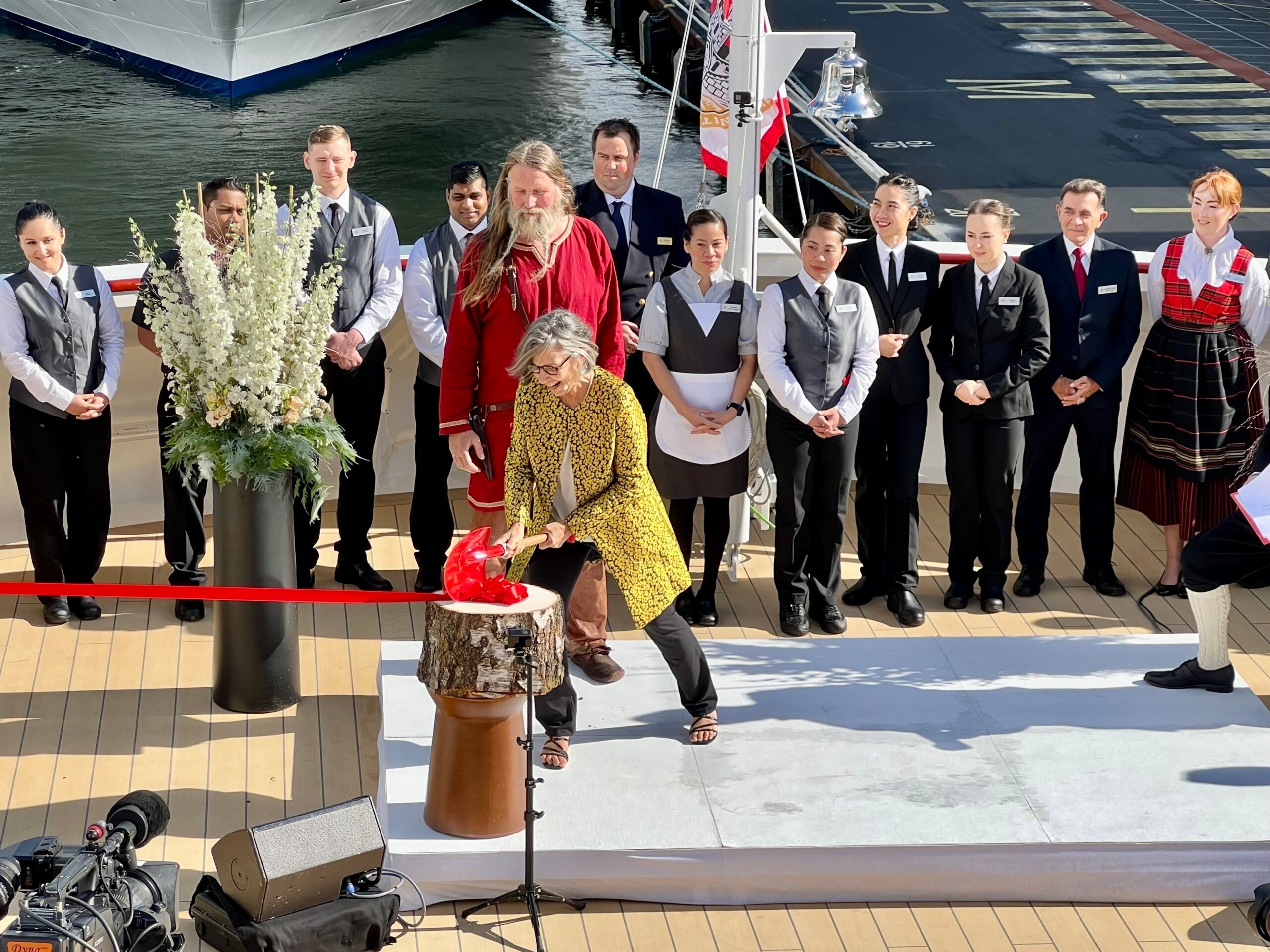 Explorer Ann Bancroft christens Viking cruise ship