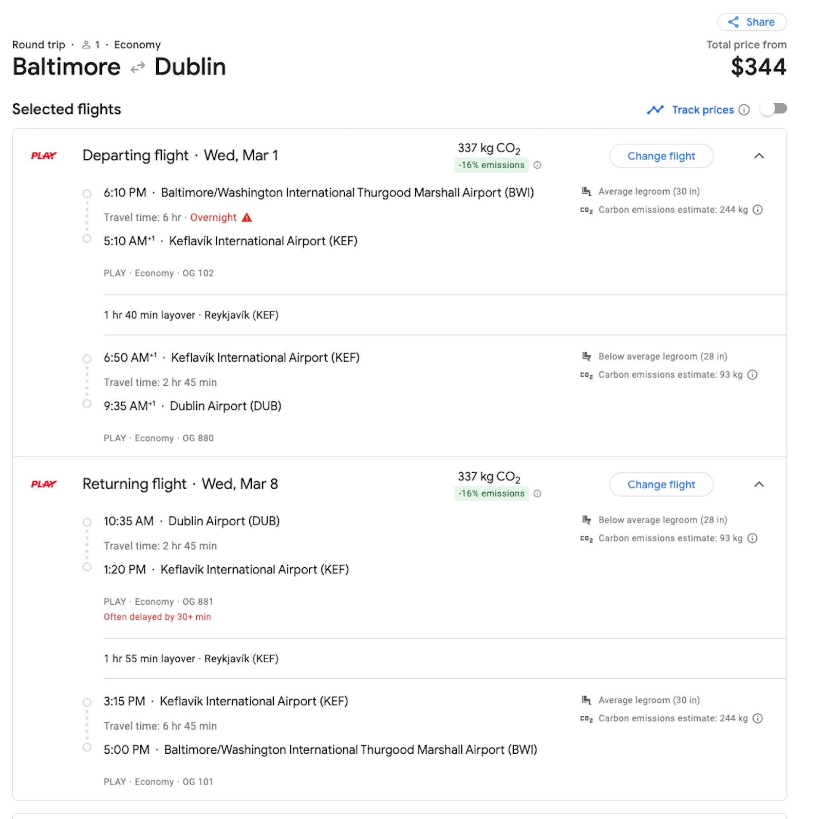 dublin flight booking