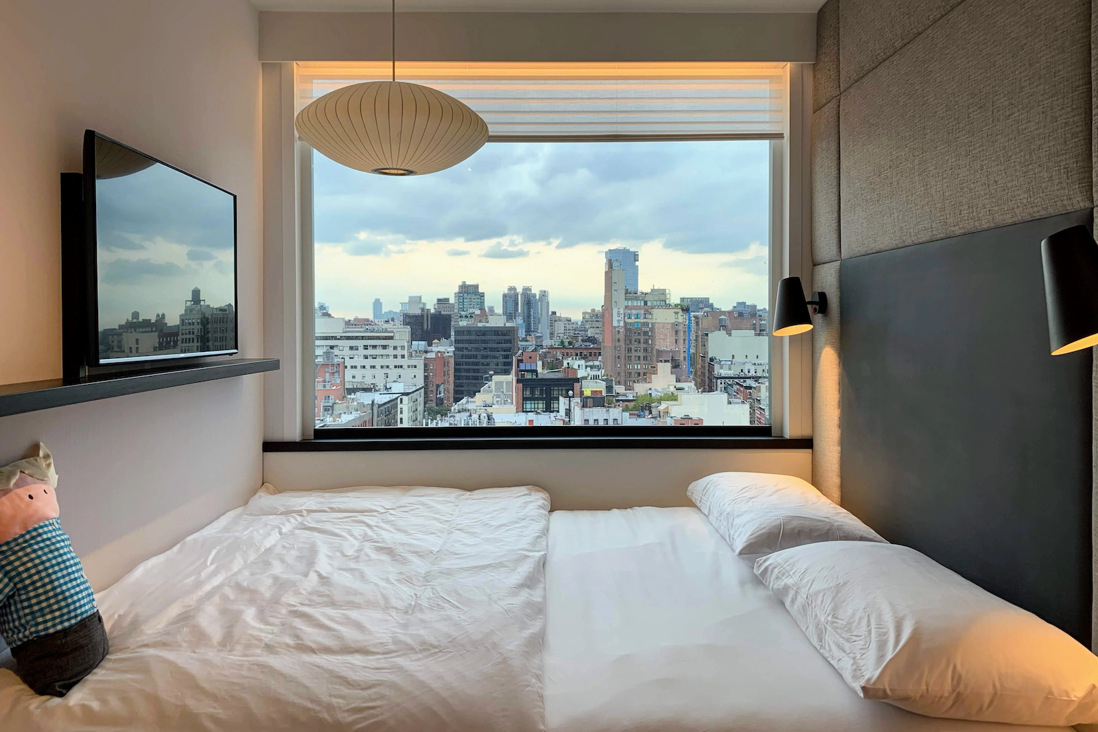 New York City as seen from a hotel room window