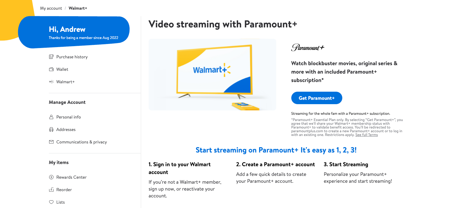 Get Paramount+ button