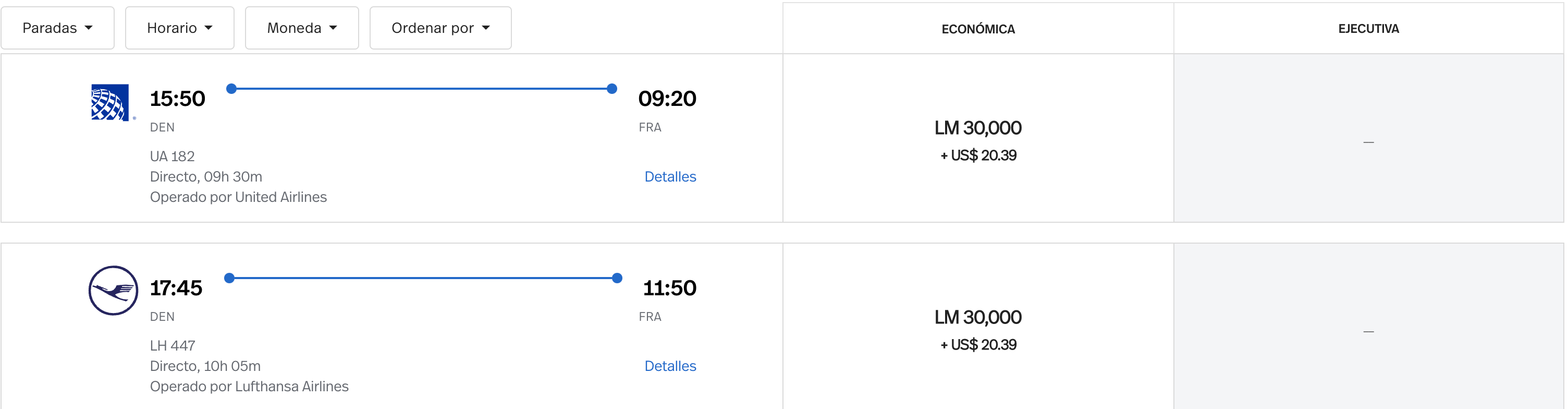 LifeMiles DEN to FRA