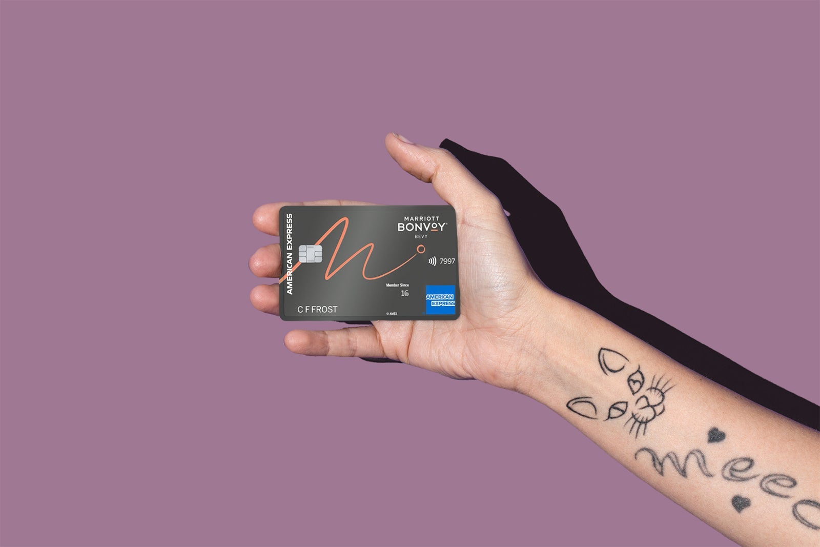 a hand holds a credit card