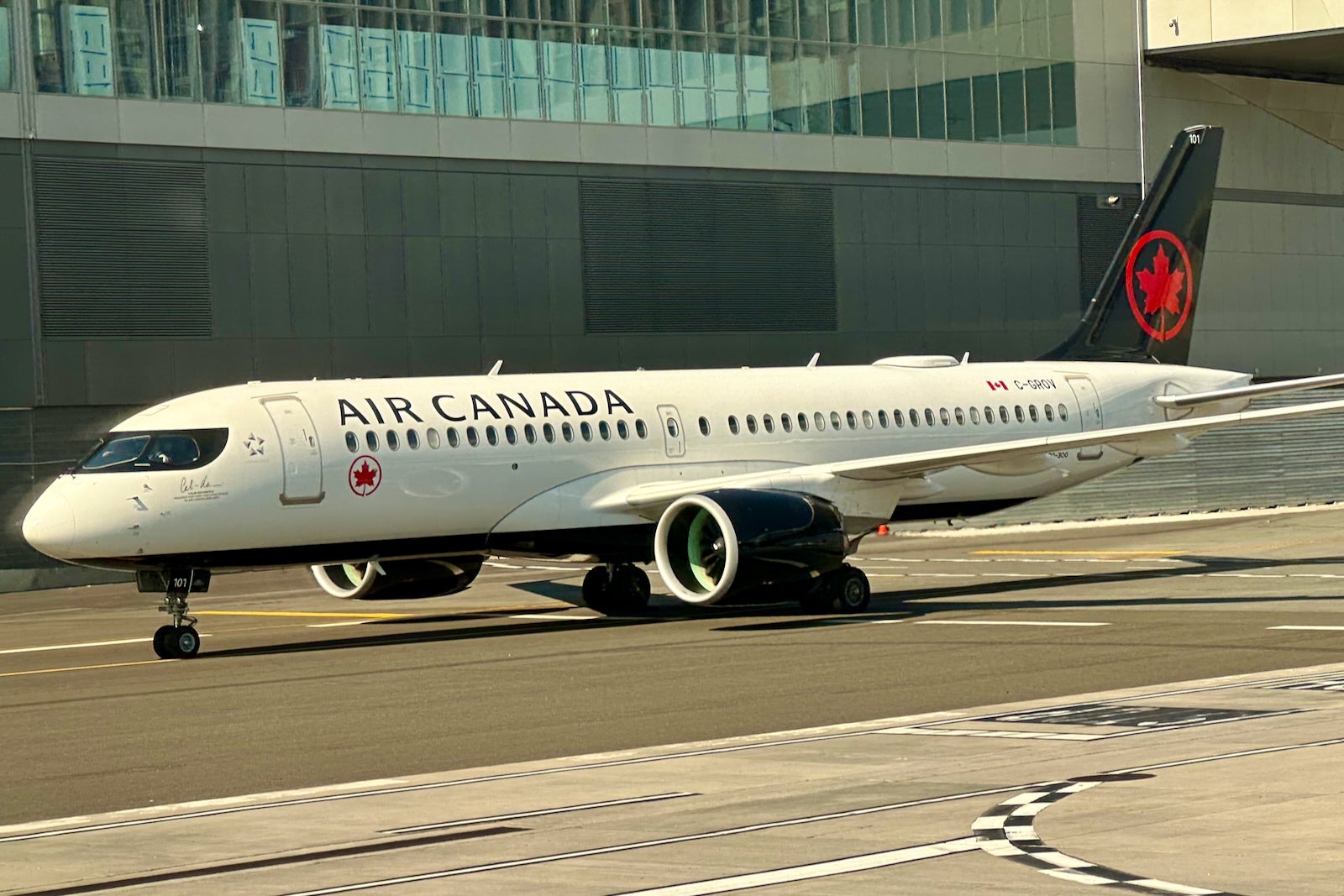 Air Canada plane taxiing