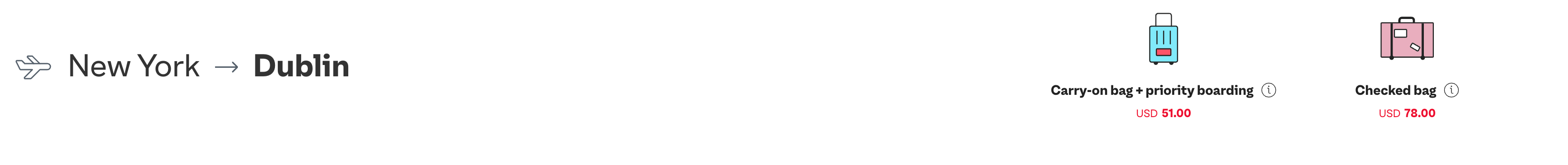 Screenshot of Play baggage charges