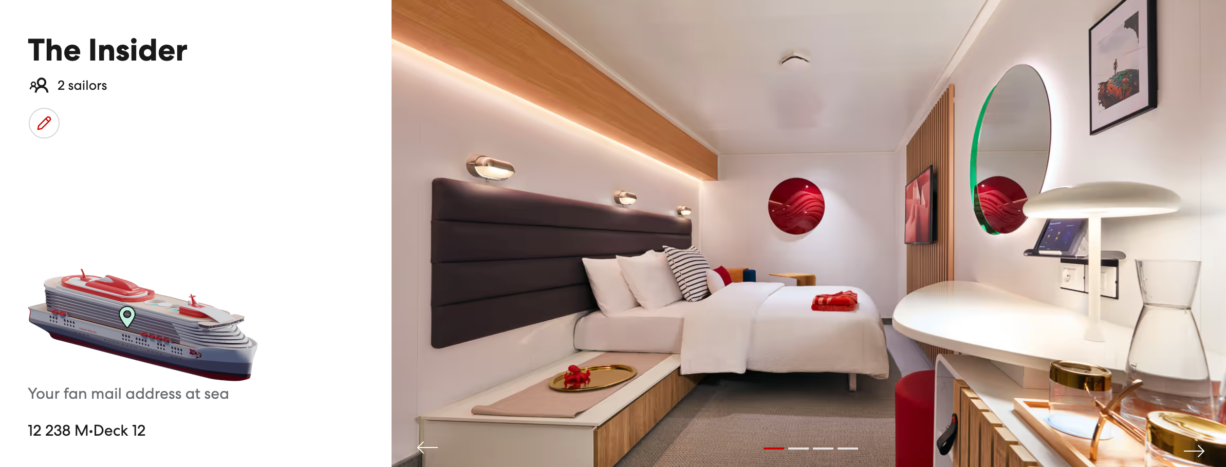 Photo of cruise cabin