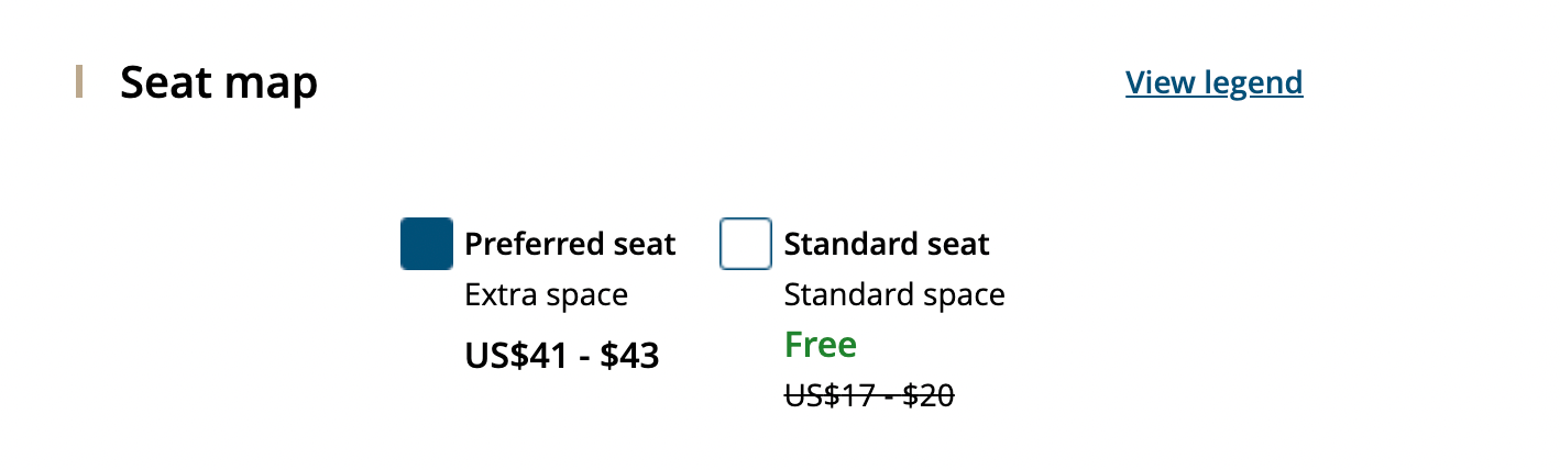 seat information