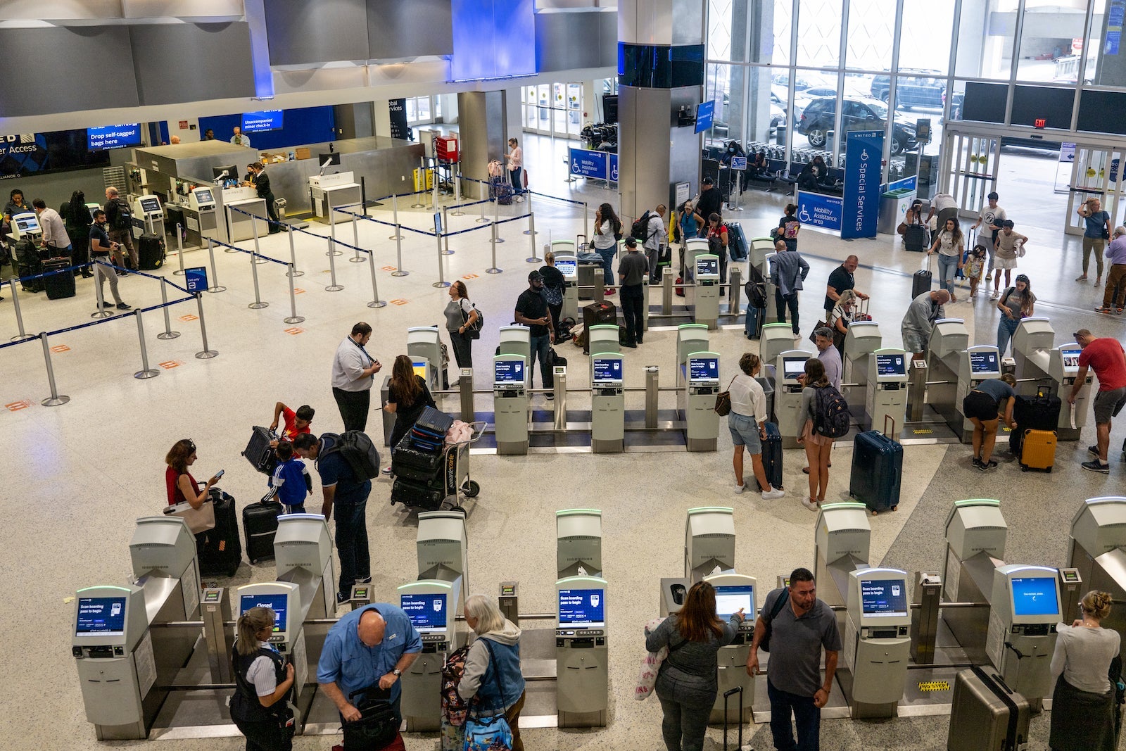 Travelers at check in