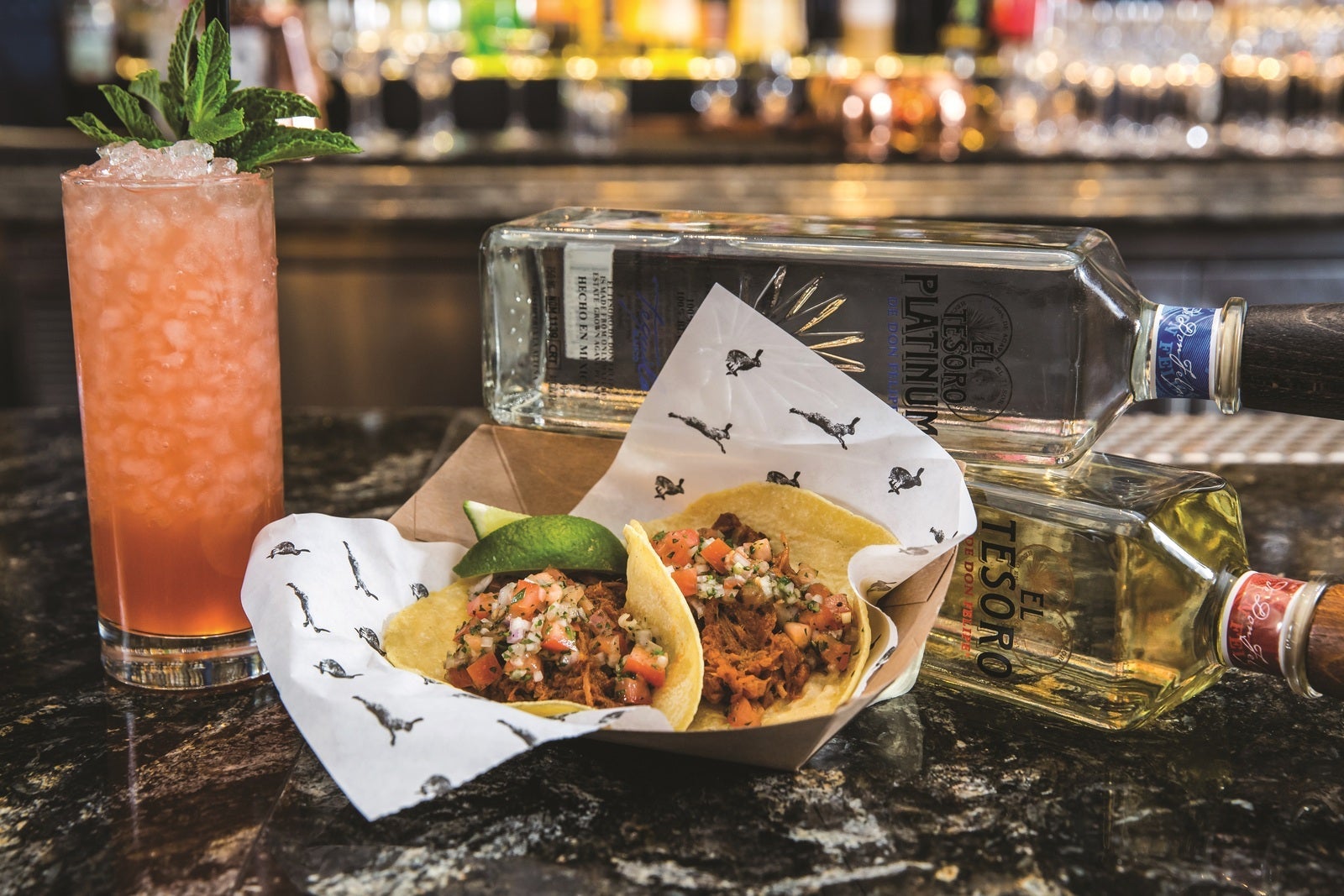 Tacos and a cocktail