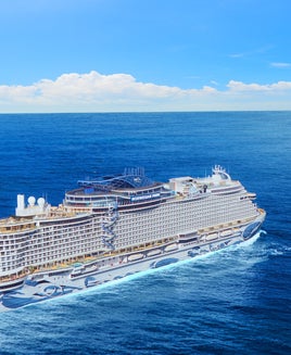 An aerial shot of Norwegian Prima