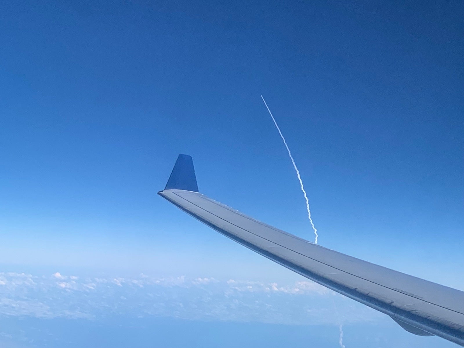 rocket launch seen from flight