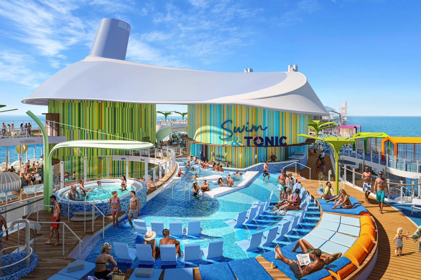 Swim & Tonic swim-up bar on Icon of the Seas