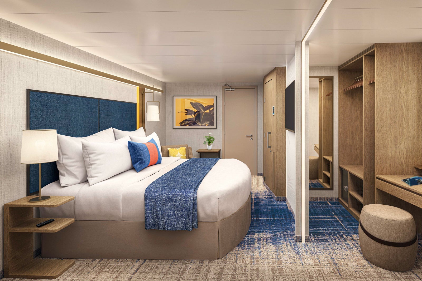 Icon of the Seas inside cabin with extra-large closet