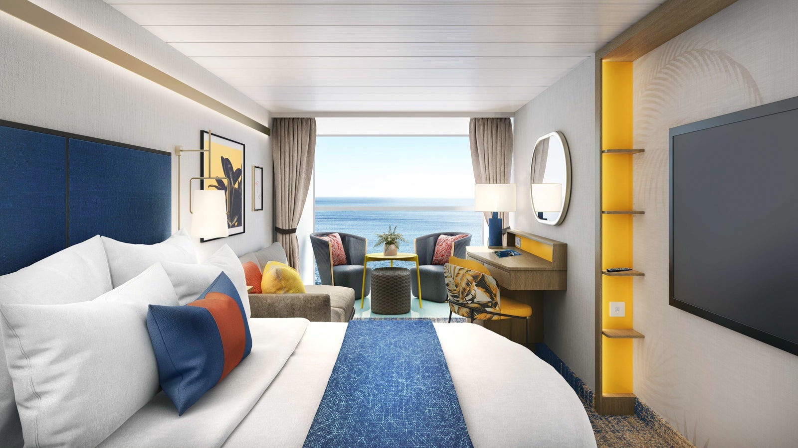An infinity balcony room on Icon of the Seas