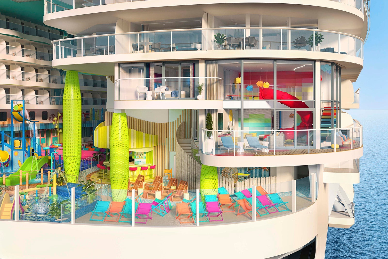 Rendering of Ultimate Family Towhouse on cruise ship Icon of the Seas