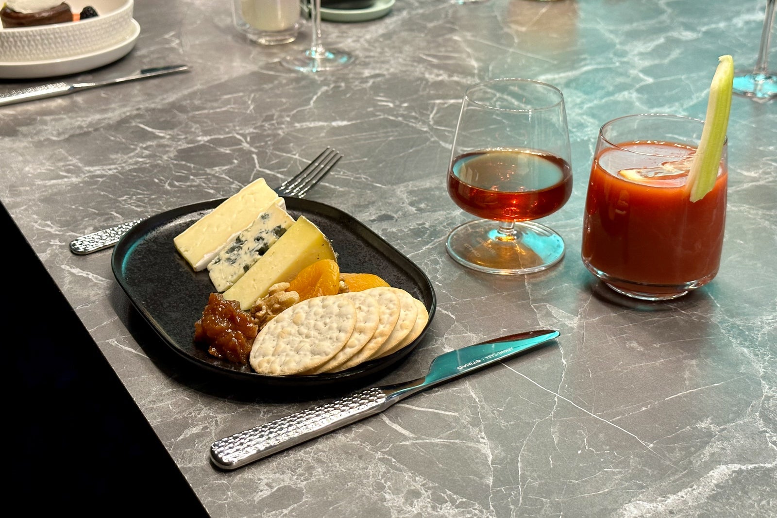 cheese crackers and wine