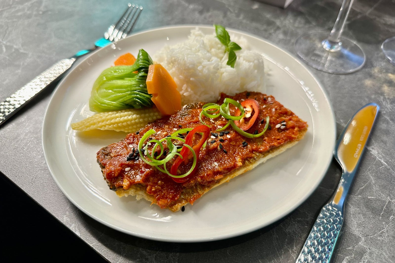array of plated food