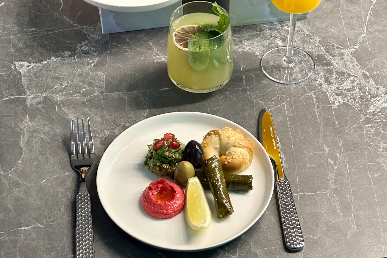 array of food on plate