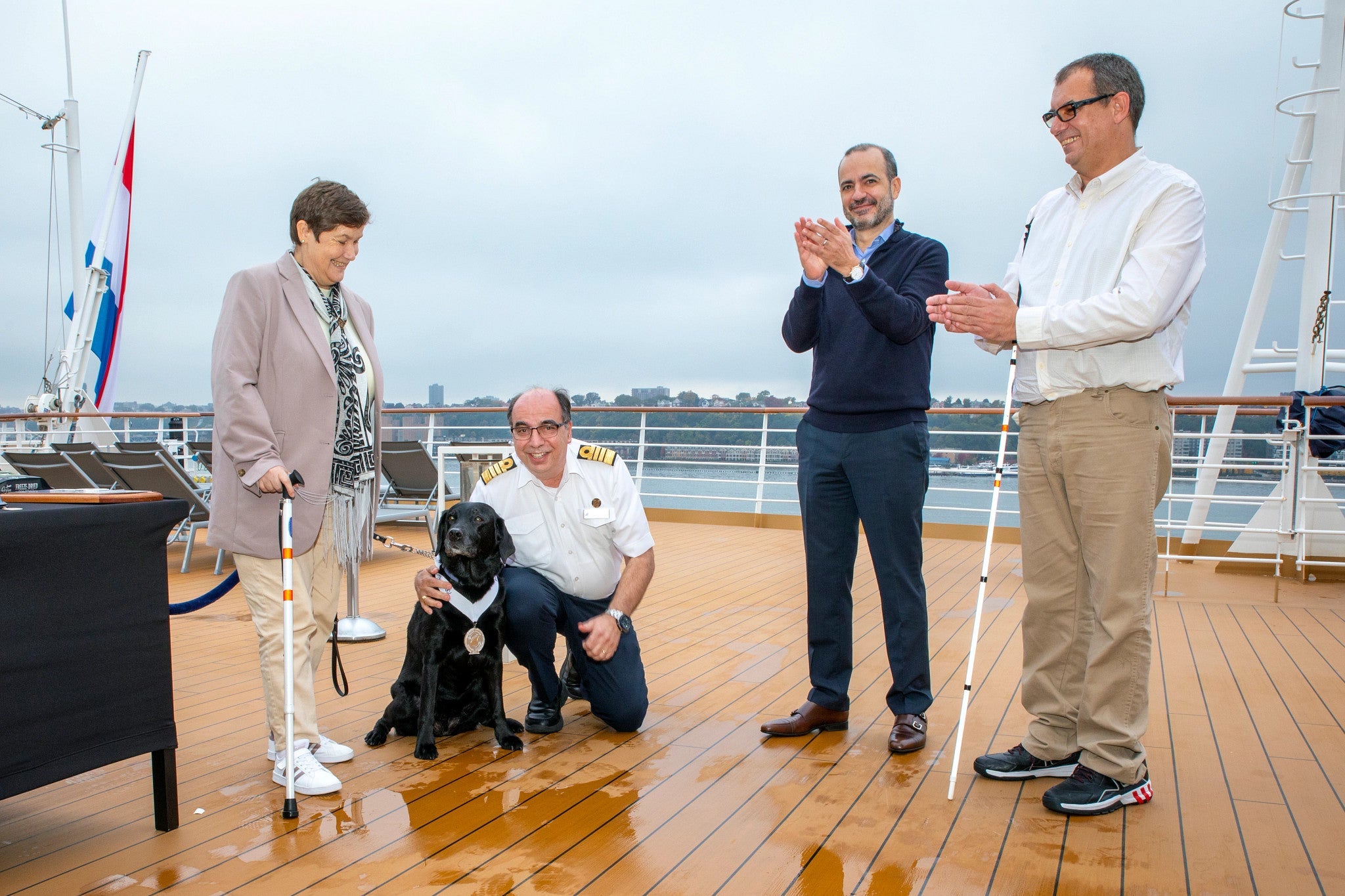 Guide dog receives award on Holland America ship
