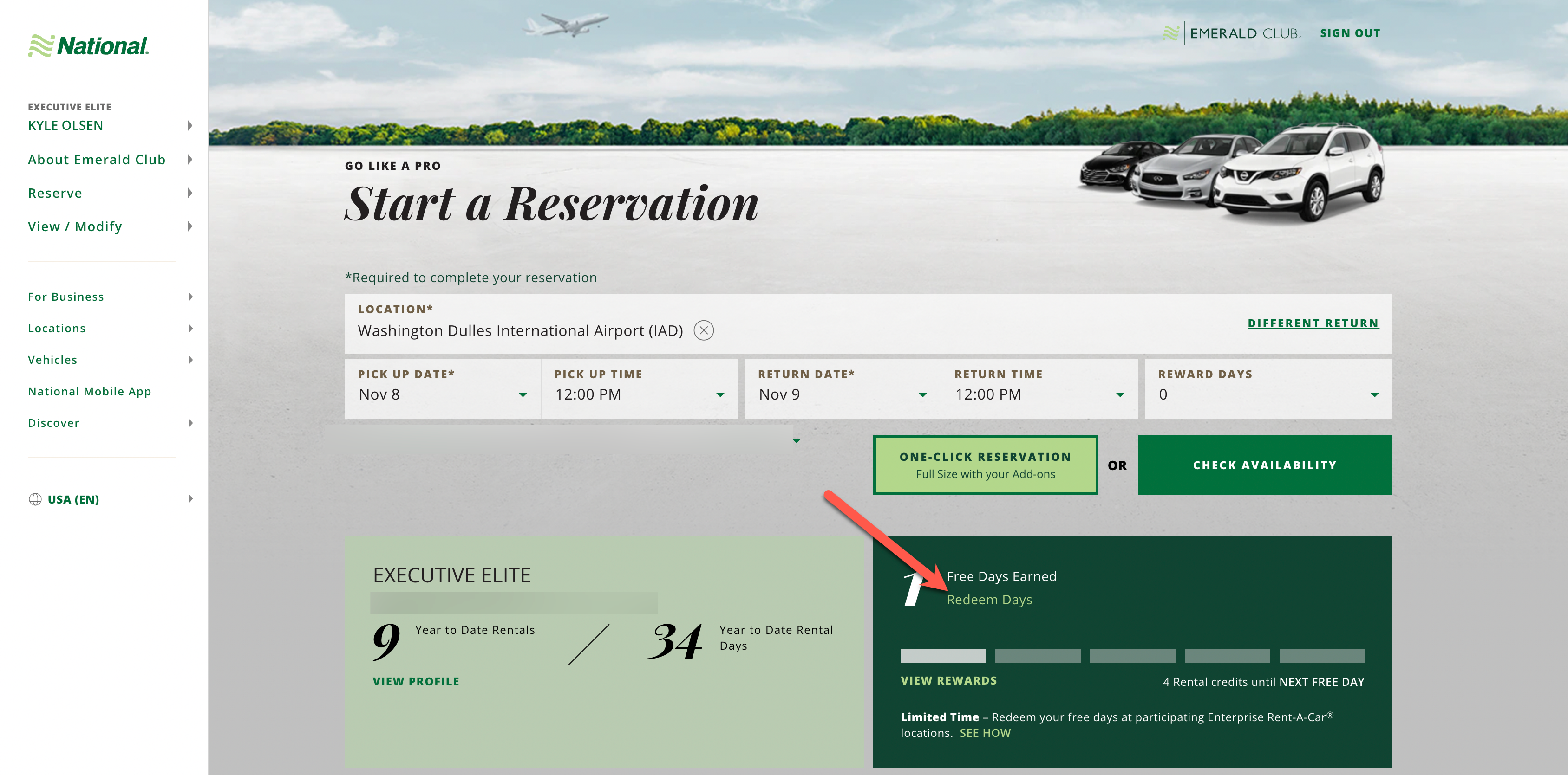 Redeem a National free day