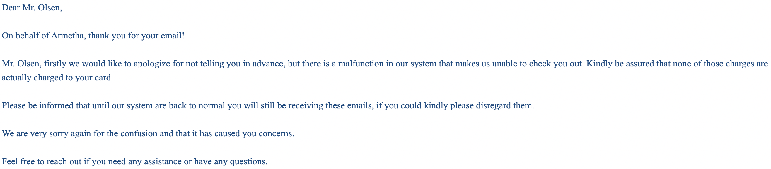 Redemption fee in Jakarta second message