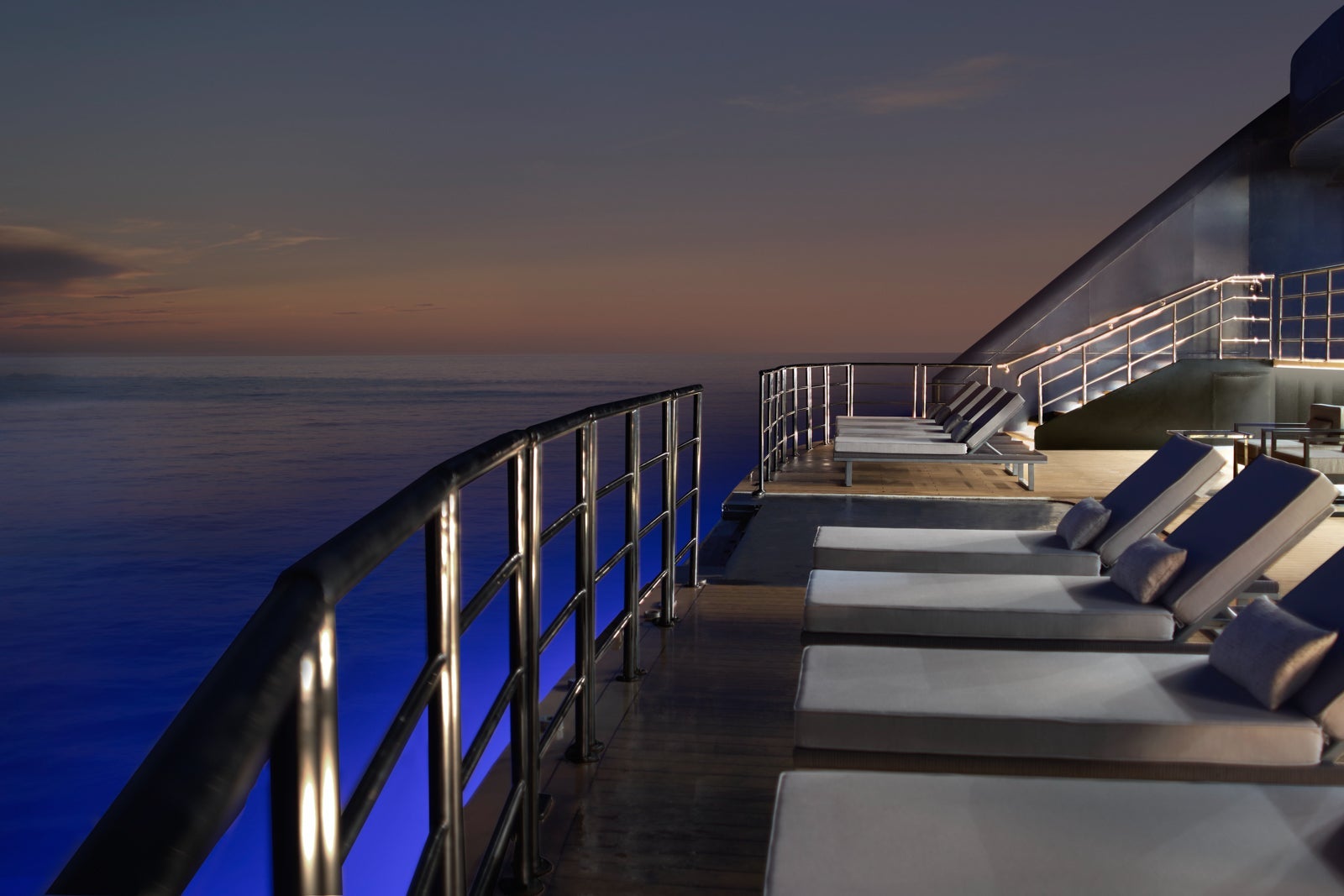 The Marina Terrace aboard Evrima, The Ritz-Carlton Yacht Collection