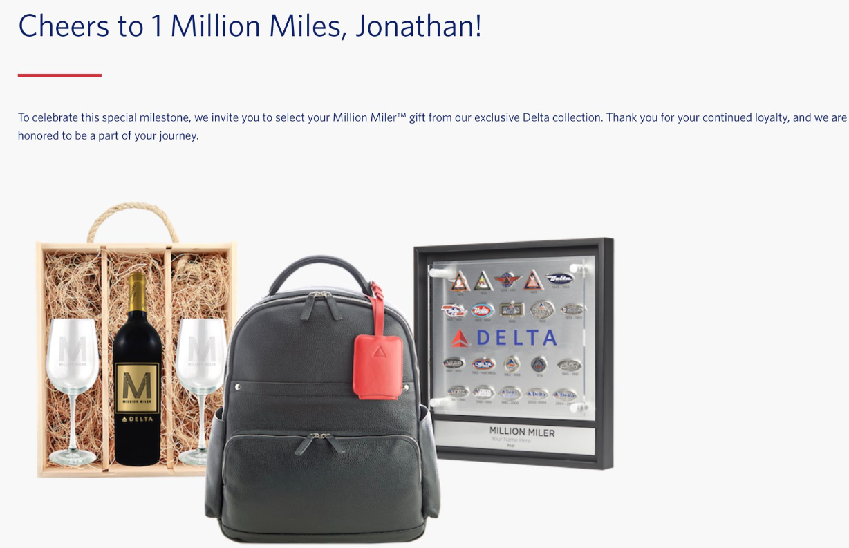 delta miles for tumi backpack Delta revamps Million Miler program with new gift options, welcome portal