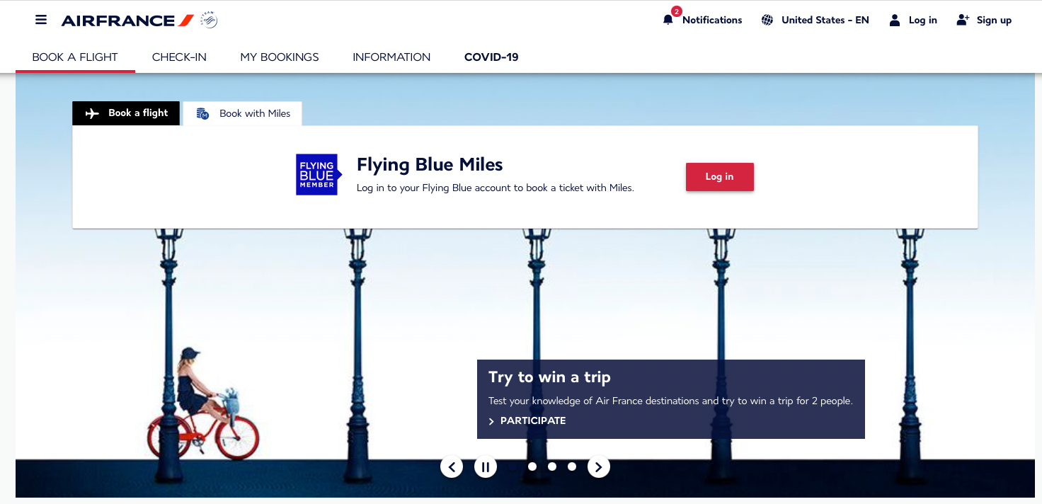 Flying Blue homepage