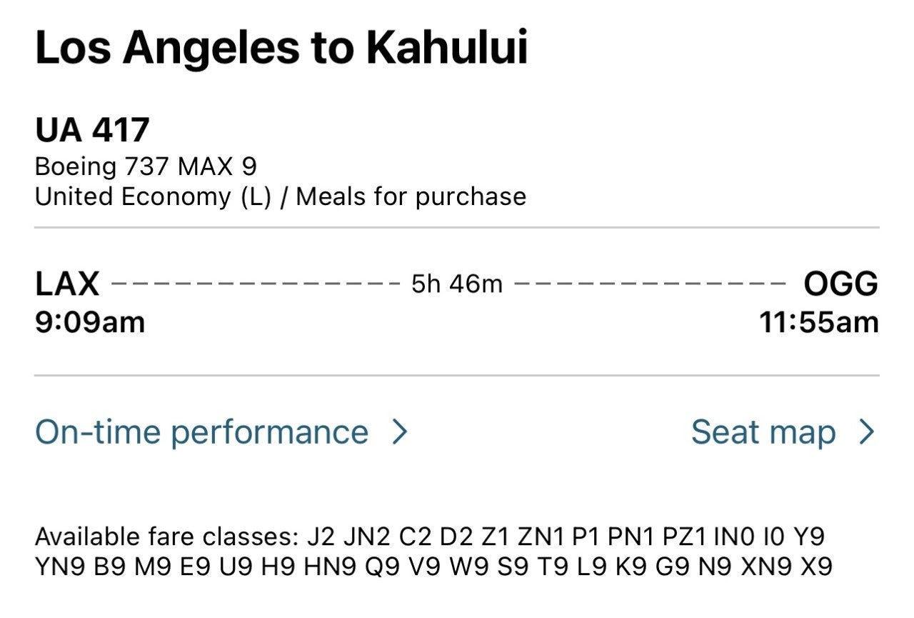 Booking a flight today from LAX to OGG
