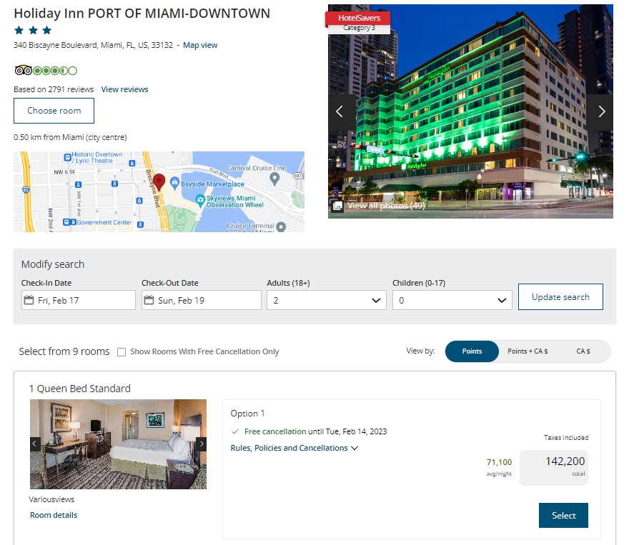 Booking Aeroplan HotelSavers