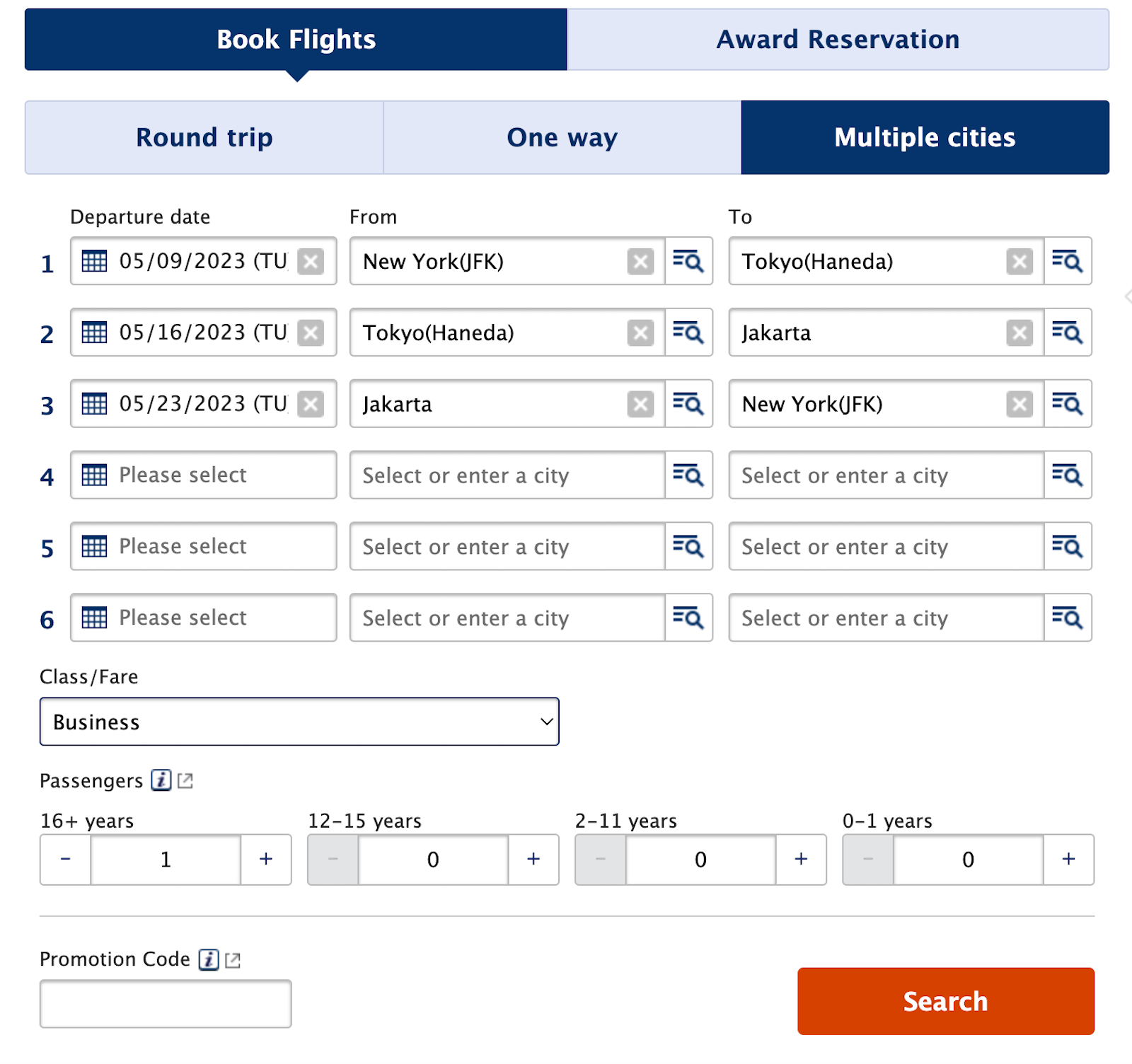 ANA BOOKING