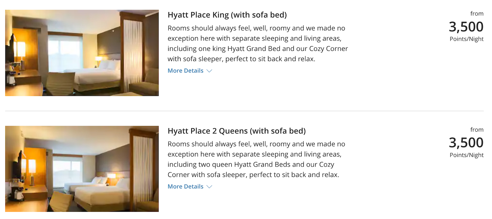 points pricing for hotel rooms