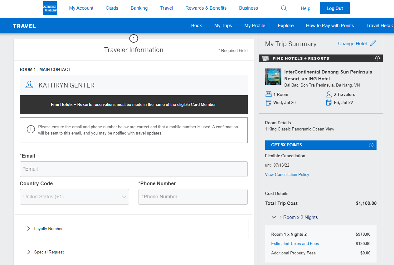 Booking a Fine Hotels + Resorts stay