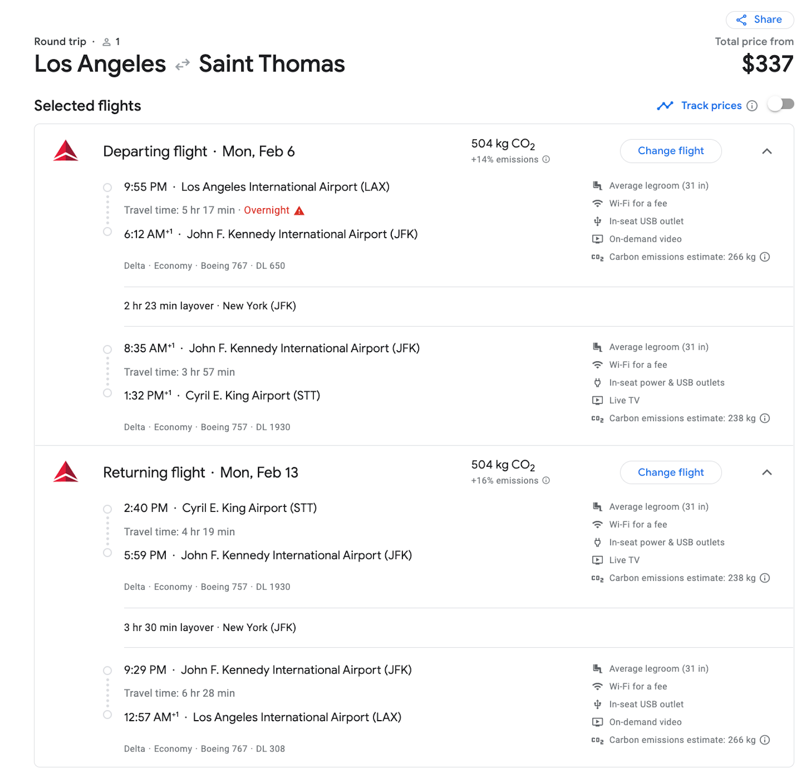 delta booking screenshot