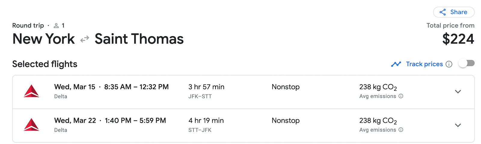 delta booking screenshot