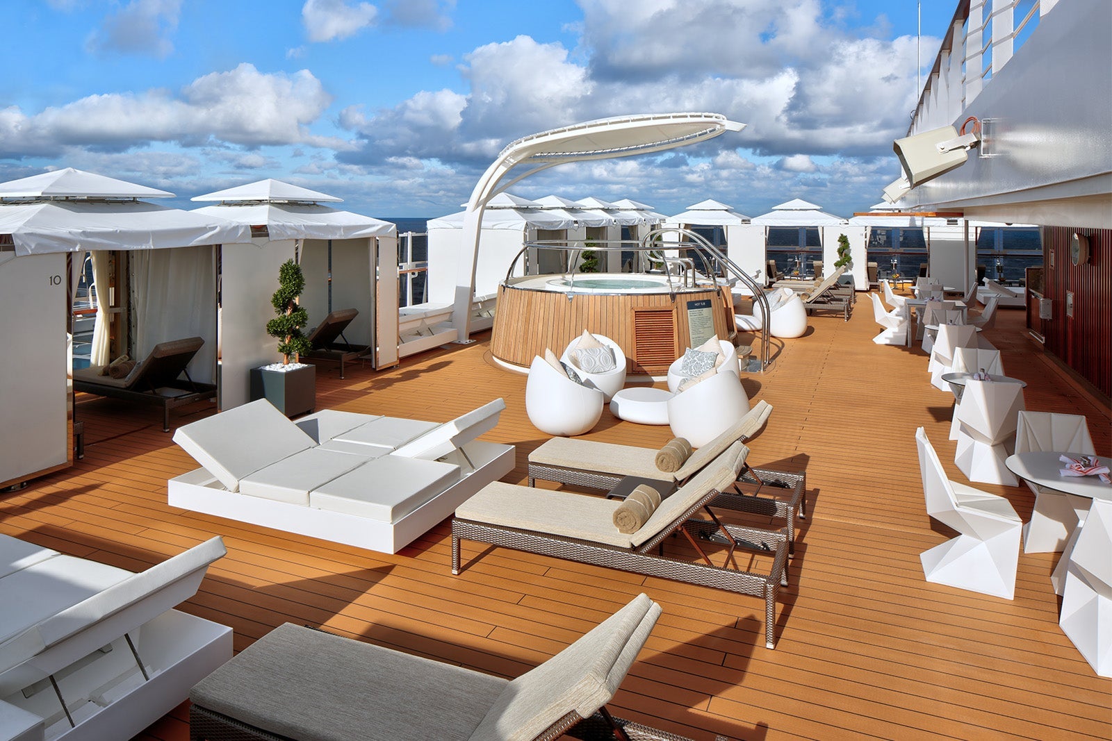 The Retreat sun deck on Holland America's cruise ship Rotterdam