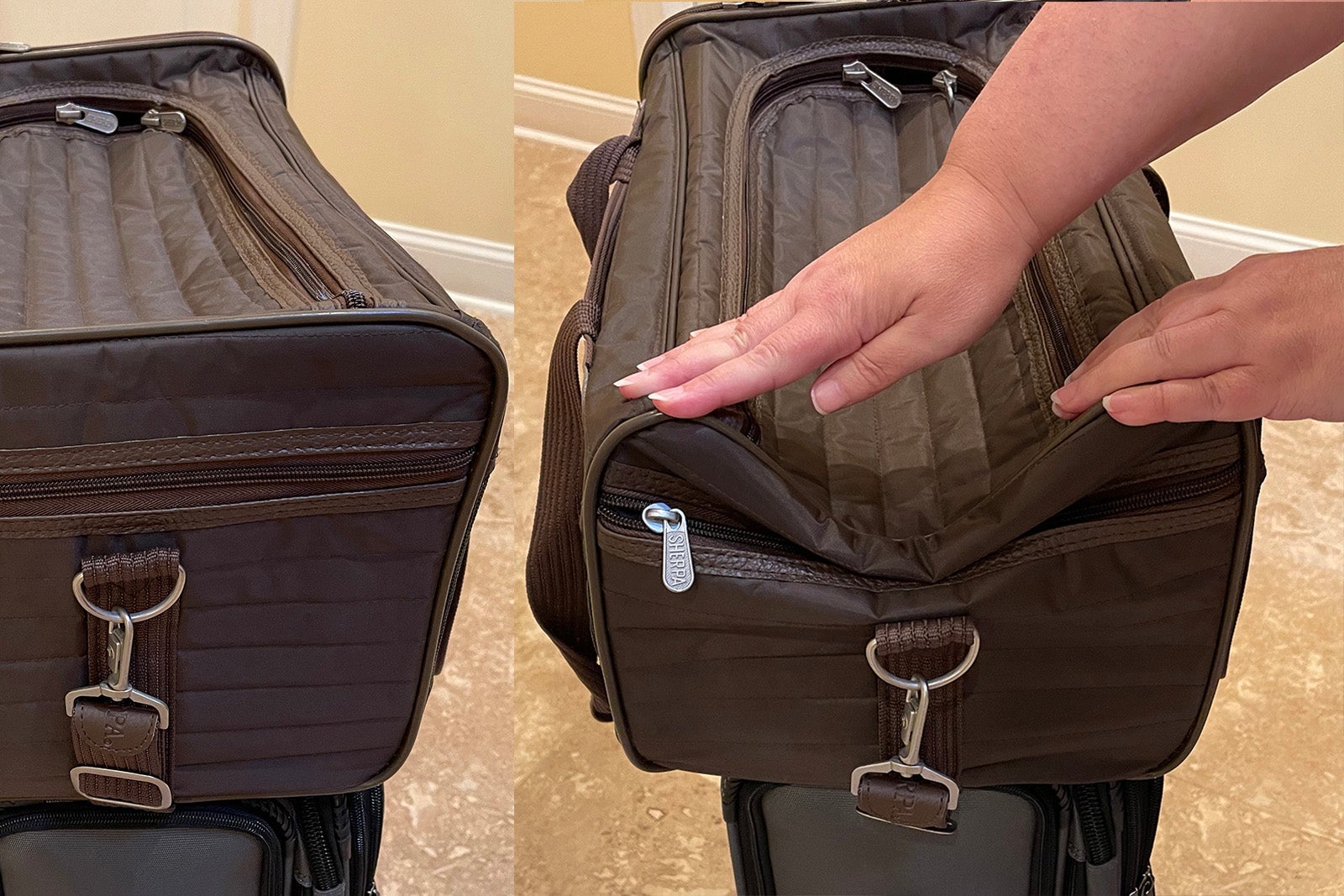Sherpa Original Deluxe pet carrier's flexible wire frame