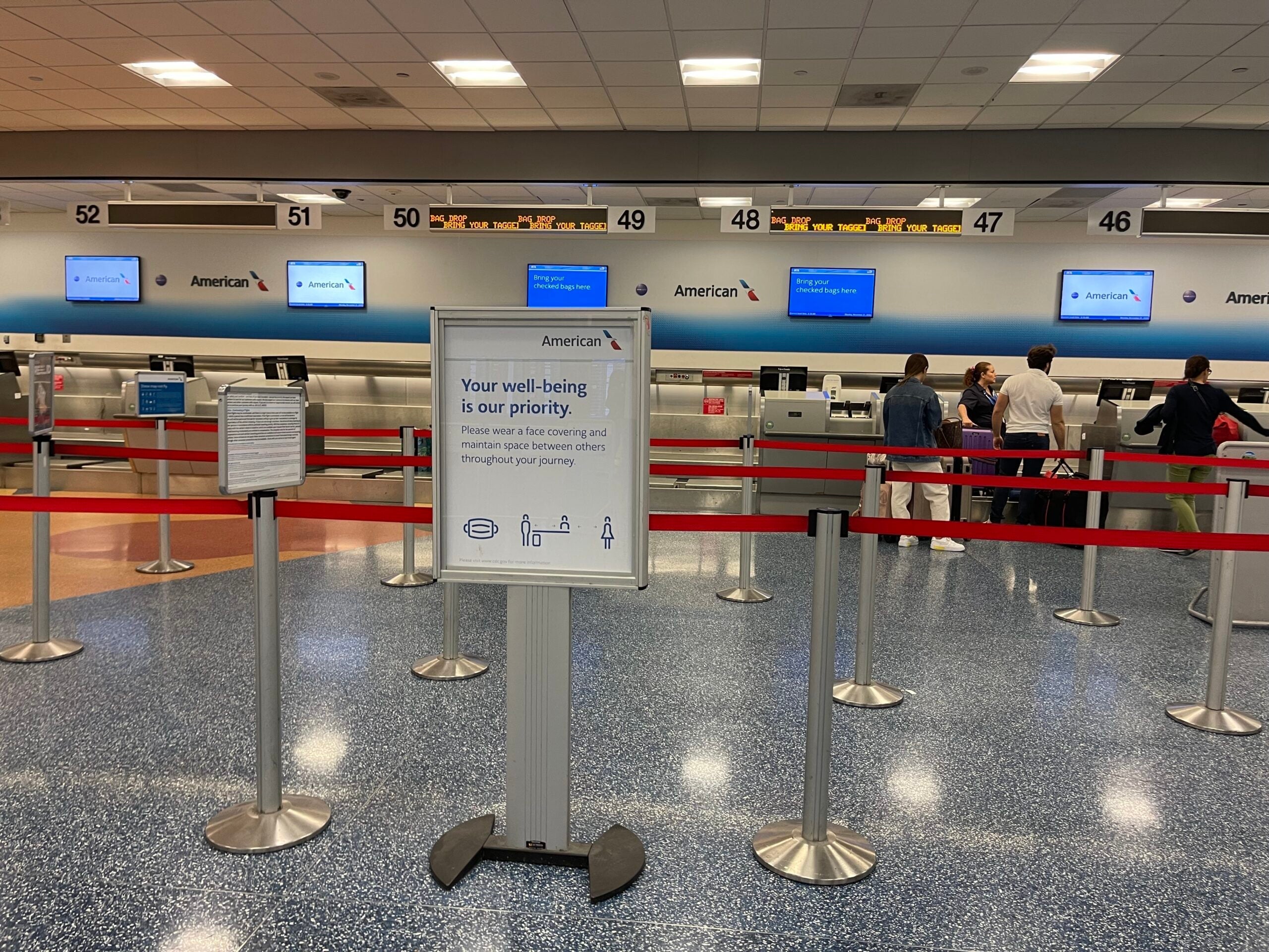 American Airlines check in counter at MIA