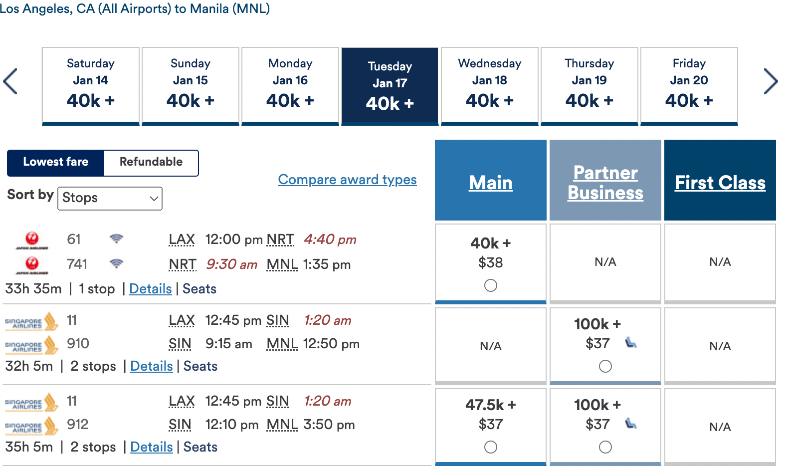 Booking a flight from LAX to MNL