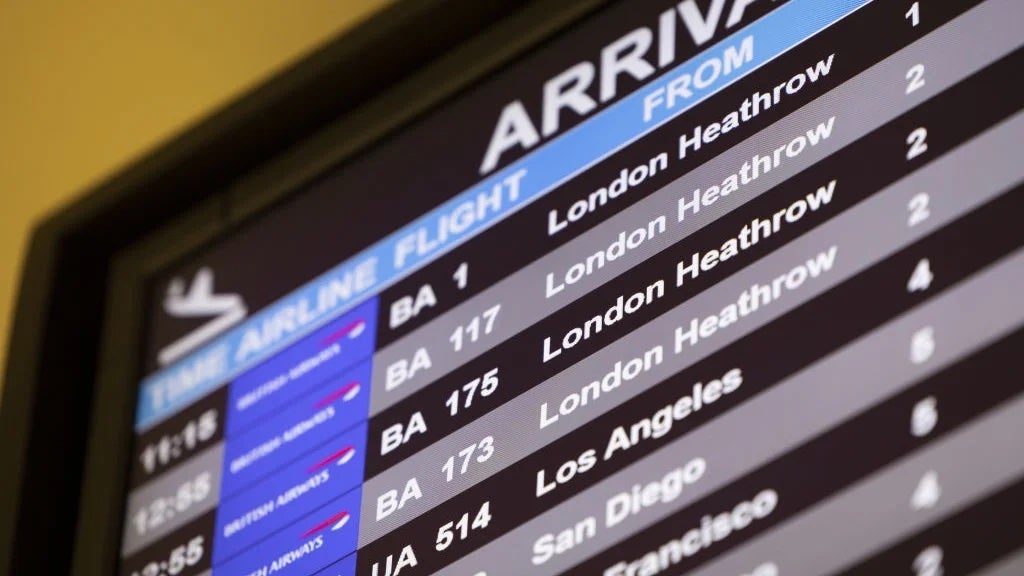 flight monitor British Airways