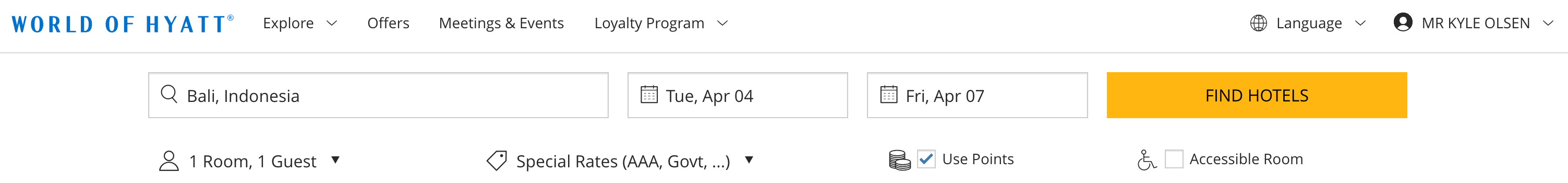 How to redeem Hyatt points
