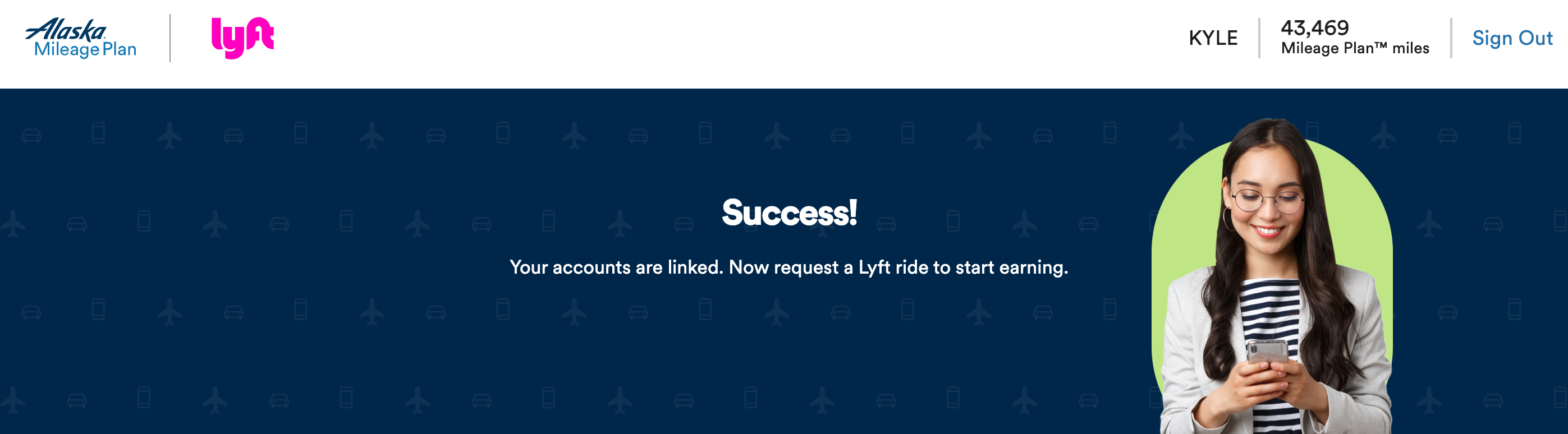 Linking your Alaska and Lyft accounts