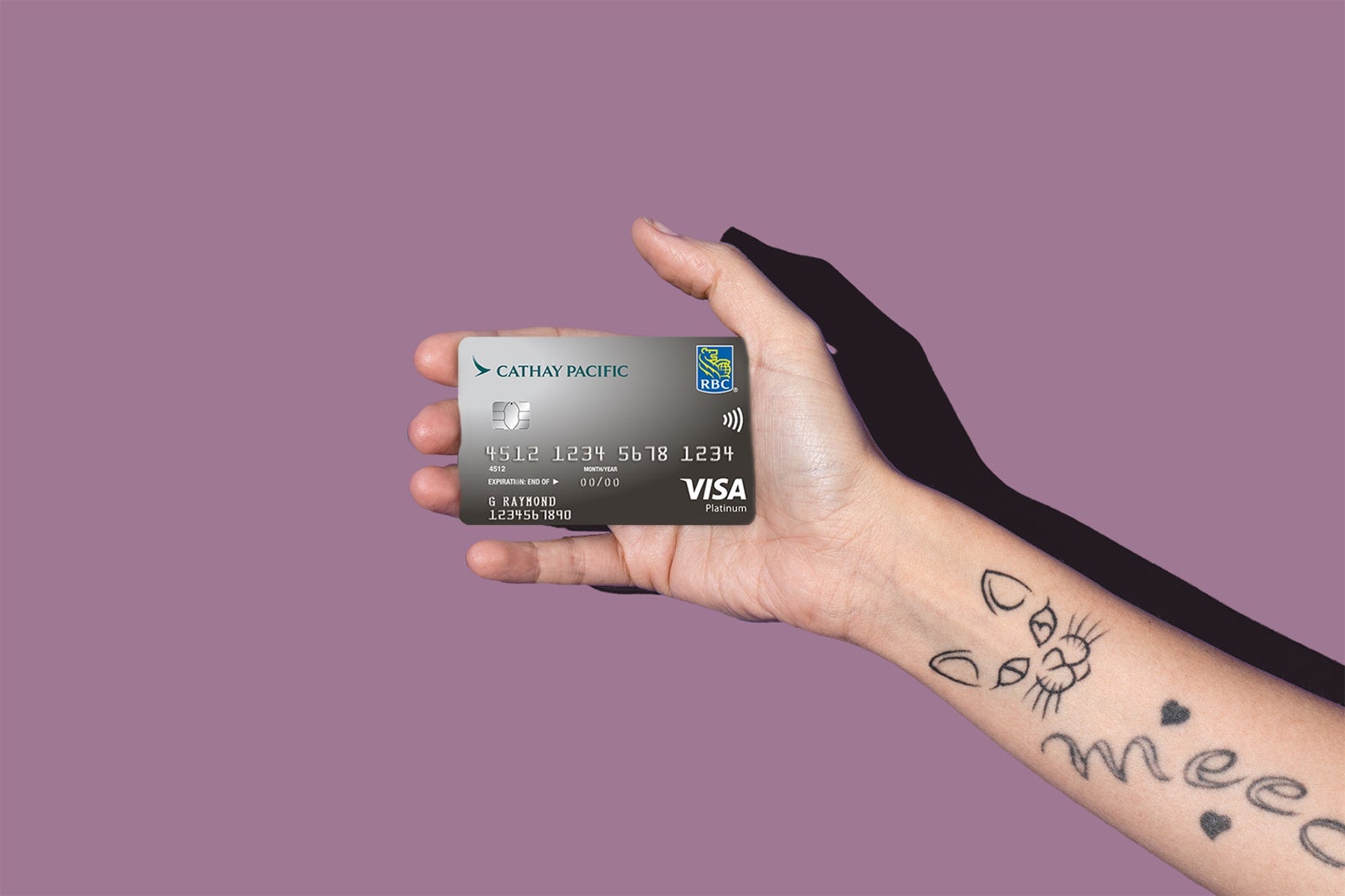 a hand holds a credit card
