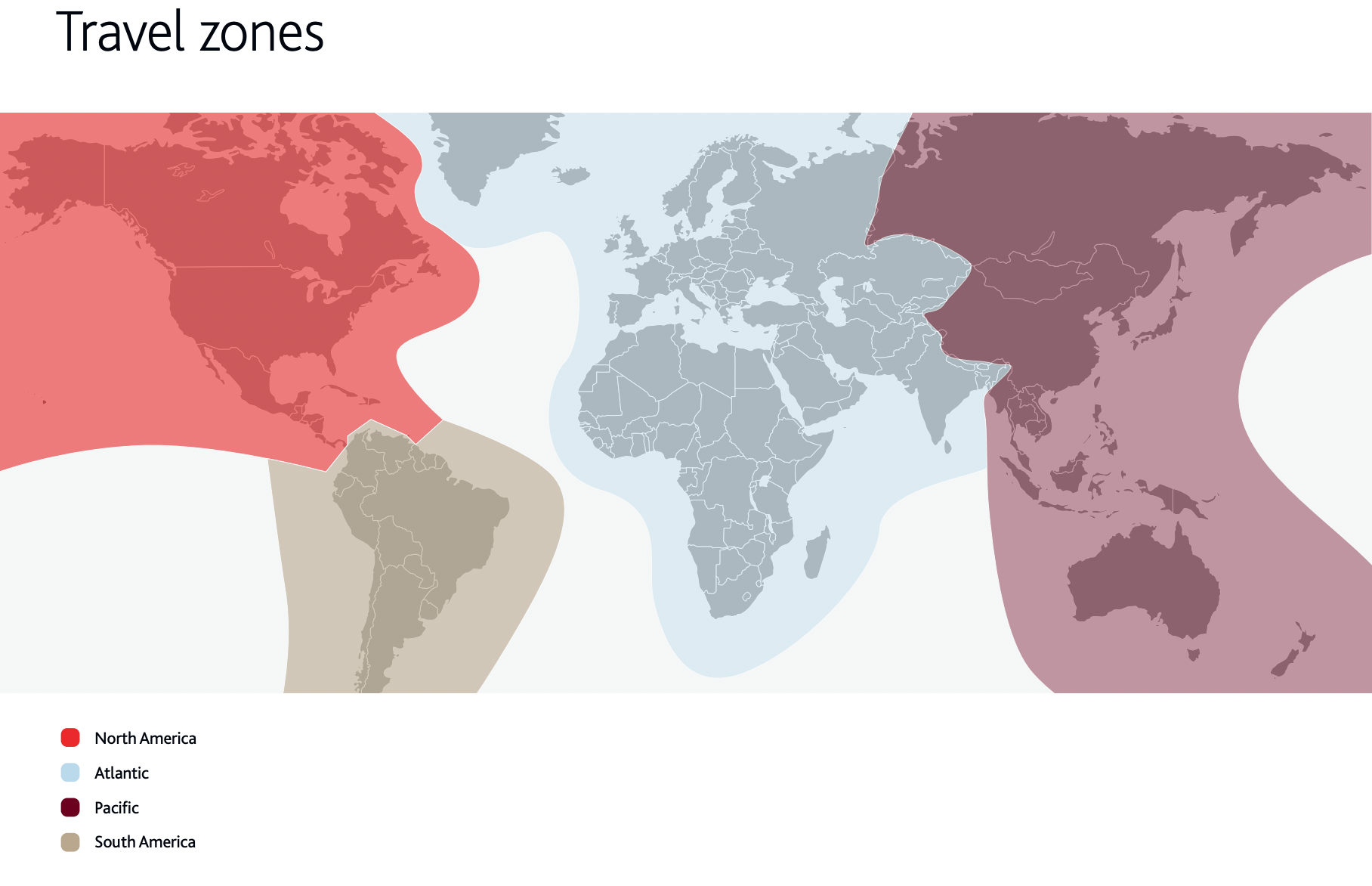 AIR CANADA AWARD ZONEMAP