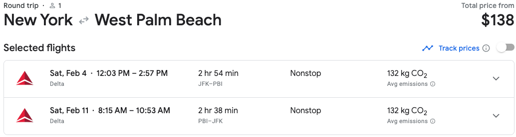 NY to FL flight