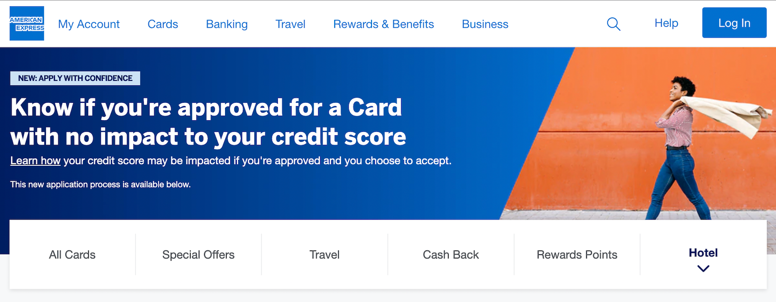 header image for new Apply With Confidence tool on American Express website