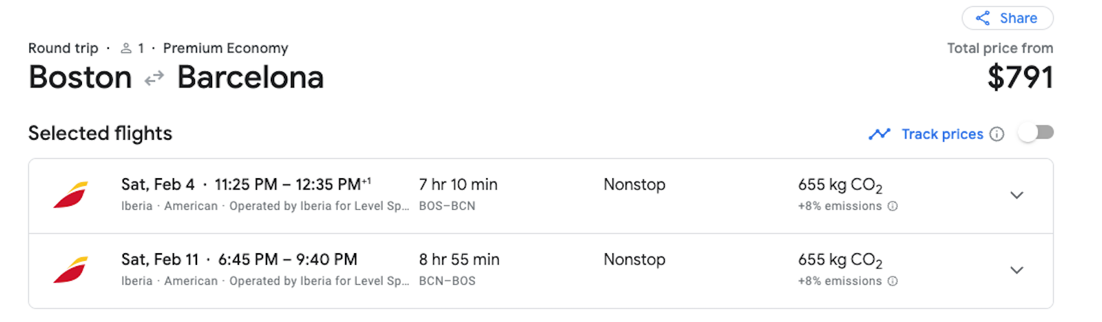 boston to barcelona booking